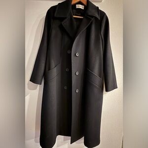 Charles Klein 100% Black Wool Coat
